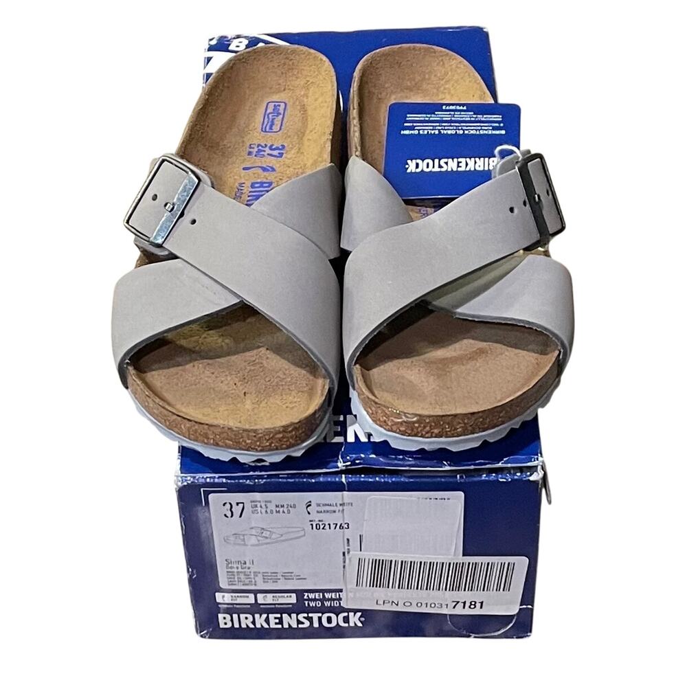NWT/NIB Womens Birkenstock Siena II Big Buckle Dove Gray Size 37/US 6-6.5 - Picture 2 of 7